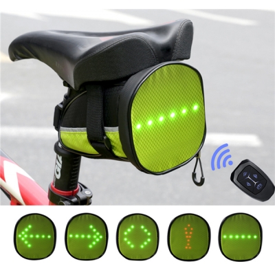 Bike cycling led turn signal light saddle bag